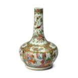 A CHINESE FAMILLE ROSE "MANDARIN PATTERN" BOTTLE VASE, LATE QING DYNASTY, 19TH CENTURY