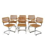 A SET OF SIX S64 BEECH CANTILEVER CHAIRS, DESIGNED BY MARCEL BREUER IN 1938 FOR THONET