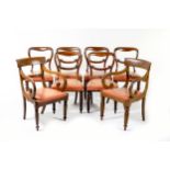 A HARLEQUIN SET OF EIGHT MAHOGANY DINING CHAIRS