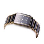 A LADIES' GILT-METAL AND CERAMIC WRISTWATCH, RADO JUBILÃ‰