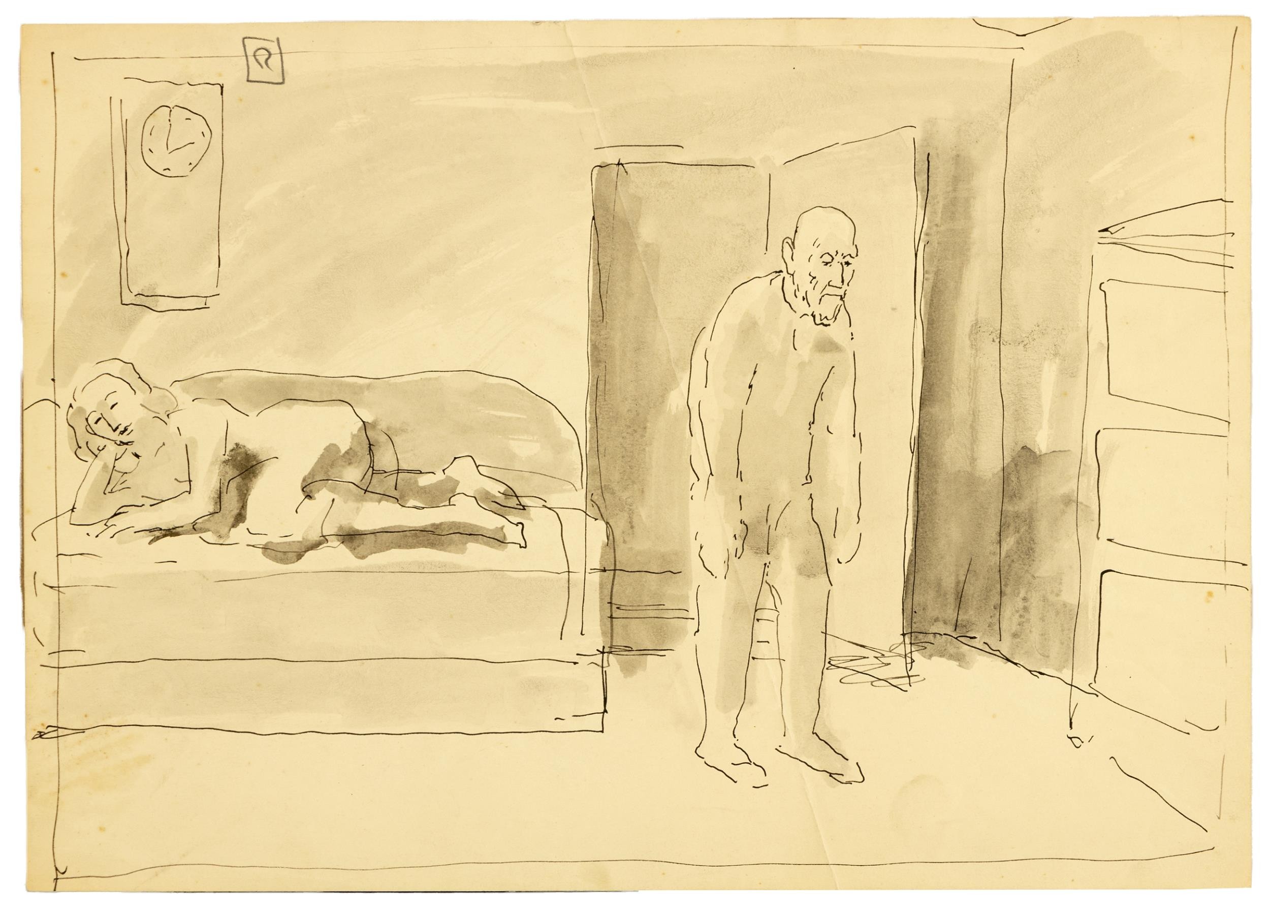 A.R. Penck aka Ralf Winkler (German 1939 - 2017) UNTITLED (COUPLE IN THE BEDROOM)