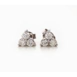 A PAIR OF DIAMOND EARRINGS