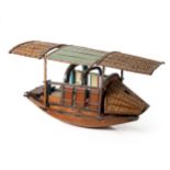 A WOOD AND BAMBOO MODEL CHINESE JUNK