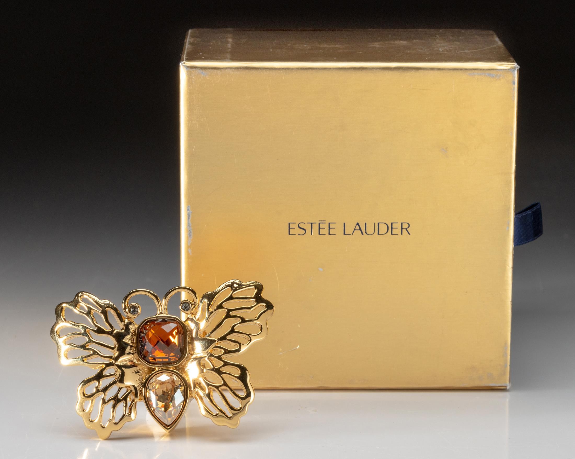 AN ESTEE LAUDER SOLID PERFUME COMPACT, BEJEWELED BUTTERFLY, 2007 - Bild 2 aus 2