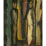 Pranas Domšaitis (South African 1880 - 1965) recto: TWO FIGURES verso: TWO FIGURES