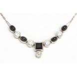 A DIAMOND AND GEM-SET NECKLACE