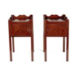 A PAIR OF GEORGE III MAHOGANY NIGHT STANDS