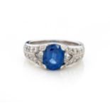 A SAPPHIRE AND DIAMOND RING, TRIGG JEWELLERS