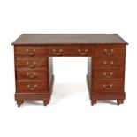 A MAHOGANY PEDESTAL DESK, 19TH CENTURY