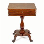 A WALNUT AND ROSEWOOD WORKTABLE, 19TH CENTURY