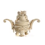 A CHINESE IVORY "DRAGON" CENSER, REPUBLIC PERIOD, 1912 - 1945