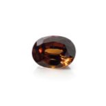 AN UNMOUNTED OVAL MIXED-CUT ZIRCON