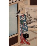 A JAPANESE WOODBLOCK "BIJIN" PRINT, MEIJI PERIOD, 1868 - 1912