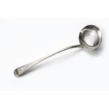 A WILLIAM IV SILVER OLD ENGLISH PATTERN LADLE, CHARLES BOYNTON I, LONDON, 1833