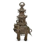 A CHINESE BRONZE "ELEPHANT" CENSER, QING DYNASTY, LATE 19TH CENTURY