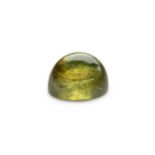 AN UNMOUNTED OVAL CABOCHON SPHENE (TITANITE)