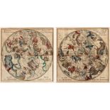 Pluche - NORTHERN AND SOUTHERN CELESTIAL CONSTELLATIONS, TWO MAPS