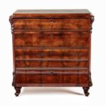 A VICTORIAN FLAME MAHOGANY CHEST OF DRAWERS