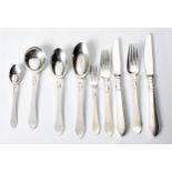 A SET OF GEORG JENSEN SILVER CONTINENTAL PATTERN CUTLERY