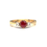 A RUBY AND DIAMOND RING