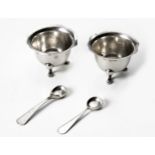 A PAIR OF GEORGE V SILVER SALTS, JOSEPH GLOSTER LTD, BIRMINGHAM, 1910