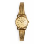 A LADIES' GOLD-PLATED WRISTWATCH, OMEGA DE VILLE