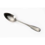 A GERMAN SILVER FIDDLE AND THREAD PATTERN SERVING SPOON, EDWARD WOLLENWEBER, MUNICH, 19TH CENTURY