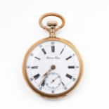 A 14CT GOLD OPEN-FACED POCKET WATCH, ANTOINE FRÄŒRES