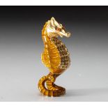 AN ESTEE LAUDER SOLID PERFUME COMPACT, RADIANT SEAHORSE, 2007