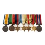 A SET OF WW I AND WW II MINIATURE MEDALS