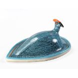 AN ARDMORE GUINEAFOWL BUTTER DISH AND COVER