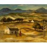 James Thackwray (South African 1919 - 1994) COTTAGES AND SAND DUNES