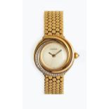 A LADIES' 18CT GOLD AND DIAMOND-SET WRISTWATCH, CARTIER TRINITY