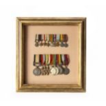 A FRAMED SET OF MEDALS, INDIAN FRONTIER WAR, WWII AND LATER