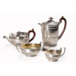 A GEORGE III SILVER TEA POT AND HOT WATER POT, RICHARD COOK, LONDON, 1803 AND 1804