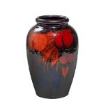 A LARGE WILLIAM MOORCROFT FLAMBE 'POMEGRANATE' PATTERN VASE