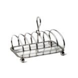 A SILVER TOAST RACK, MARKS RUBBED
