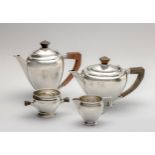 A GEORGE VI FOUR-PIECE SILVER TEA SERVICE, HENRY CLIFFORD DAVIS, BIRMINGHAM, 1946