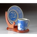 AN ESTEE LAUDER ROYAL CHATEAU PORCELAIN SET WITH WOODEN DISPLAY STAND