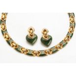 AN 18CT GOLD AND JADE DEMI-PARURE, BULGARI