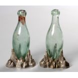 A PAIR OF GLASS SODA BOTTLES, LATE 19TH CENTURY