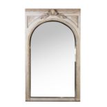 A PAINTED WOODEN OVERMANTEL MIRROR, MODERN