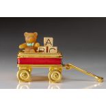 AN ESTEE LAUDER SOLID PERFUME COMPACT, TOY WAGON, 1999