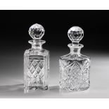 TWO CUT-GLASS DECANTERS