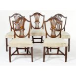 A SET OF FIVE HEPPLEWHITE STYLE DININGROOM CHAIRS