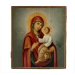 A RUSSIAN "MOTHER OF GOD" ICON, LATE 19TH/20TH CENTURY