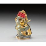 AN ESTEE LAUDER SOLID PERFUME COMPACT, MISCHIEVOUS MONKEY - DESIGNED BY JUDITH LEIBER, 2004