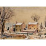 Maud Frances Eyston Sumner (South African 1902-1985) WINTERY TOWN SCENE