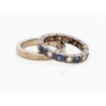 A SAPPHIRE AND DIAMOND ETERNITY RING, OLGA