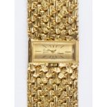 A LADIES GOLD EMKA SWISS QUARTZ WRISTWATCH